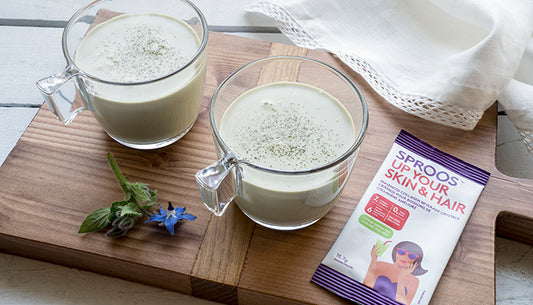 sproos collagen matcha latte